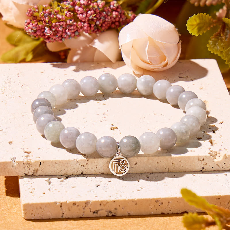 FuAttract Good Fortune & Wealth Natural Jade Fu Character Pendant Bracelet - image 1