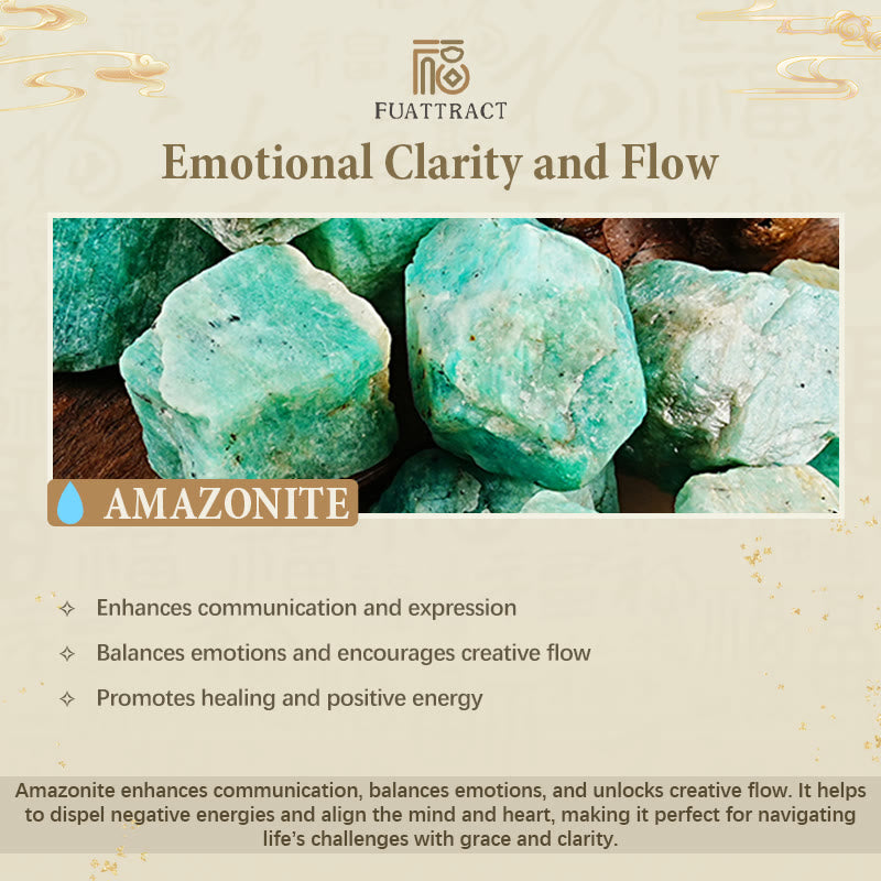 FuAttract Calm Balance & Prosperity Amazonite Fu Symbol Charm Crystal Bracelet - image 8