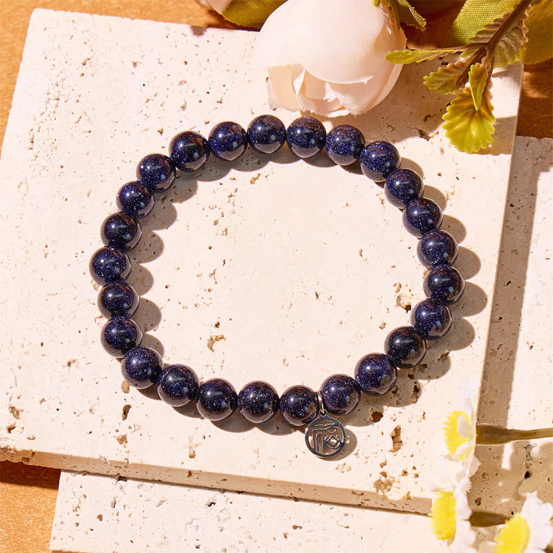 FuAttract Confidence Protection & Prosperity Blue Sandstone Fu Pendant Bracelet - image 2