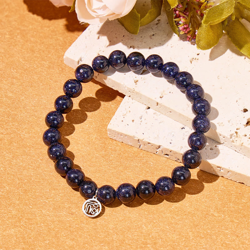 FuAttract Confidence Protection & Prosperity Blue Sandstone Fu Pendant Bracelet - image 3