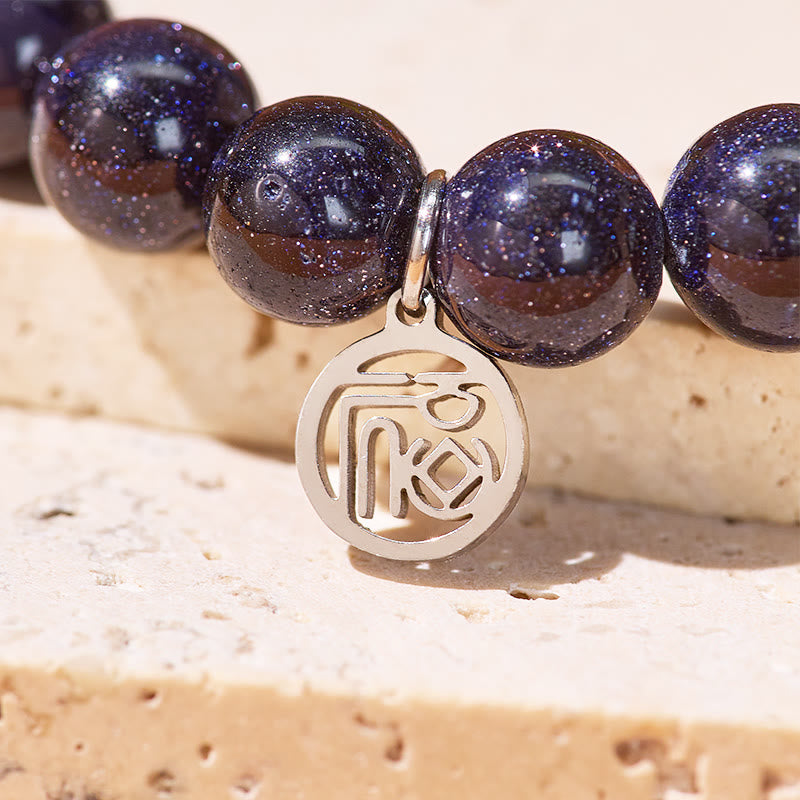 FuAttract Confidence Protection & Prosperity Blue Sandstone Fu Pendant Bracelet - image 5