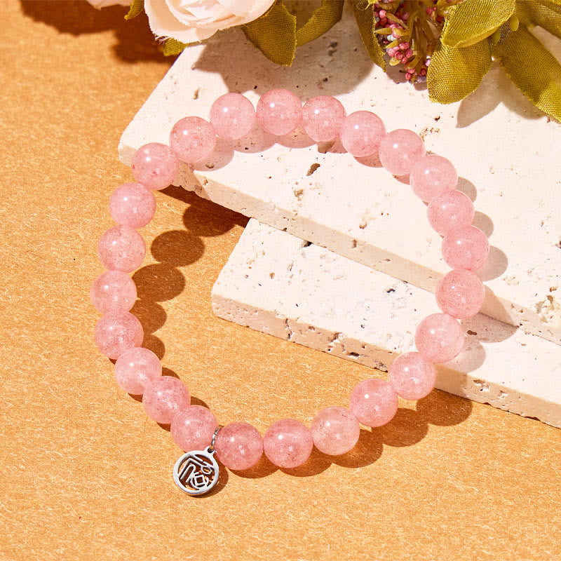 FuAttract Love Romance & Emotional Healing Strawberry Quartz Fu Pendant Bracelet - image 3