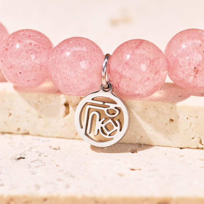 FuAttract Love Romance & Emotional Healing Strawberry Quartz Fu Pendant Bracelet - image 5