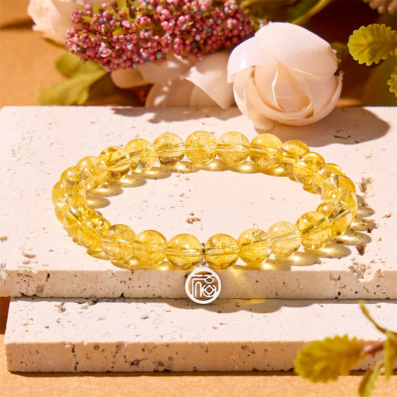 FuAttract Wealth Luck & Prosperity Citrine Fu Pendant Crystal Bracelet - image 1