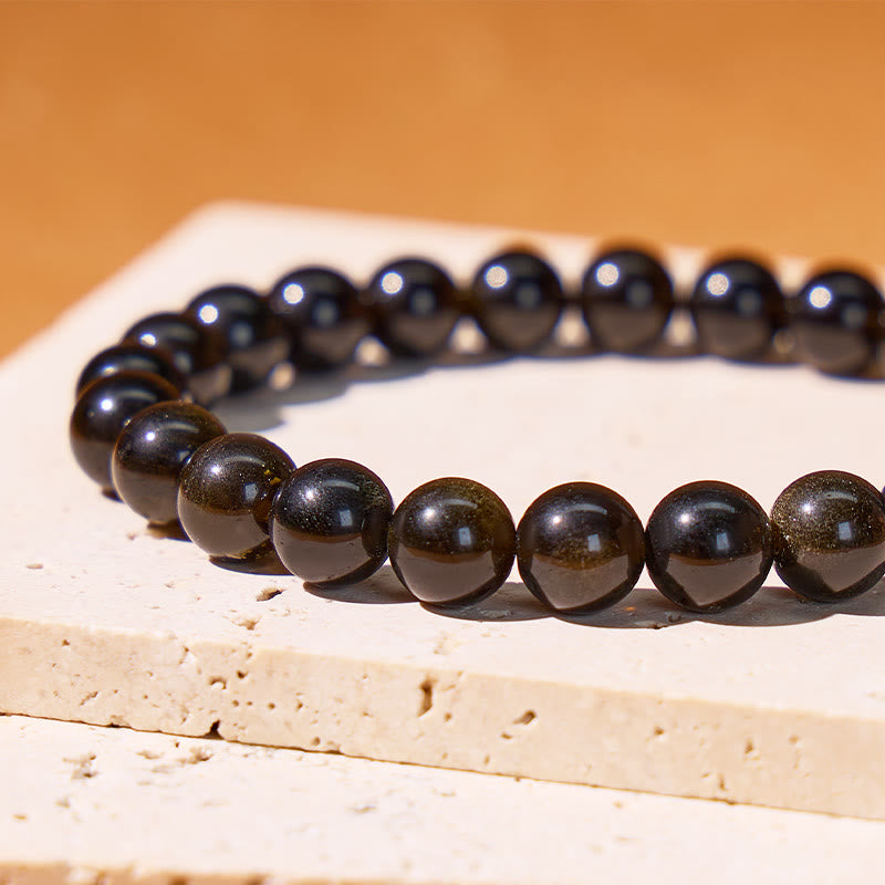 FuAttract Protection Wealth & Prosperity Golden Obsidian Bead Fu Symbol Charm Bracelet - image 6