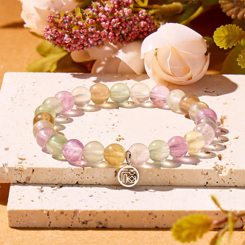 FuAttract Balance Clarity & Positive Energy Rainbow Fluorite Fu Charm Bracelet - image 1