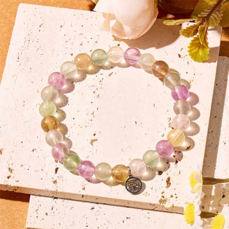 FuAttract Balance Clarity & Positive Energy Rainbow Fluorite Fu Charm Bracelet - image 2