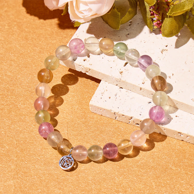 FuAttract Balance Clarity & Positive Energy Rainbow Fluorite Fu Charm Bracelet - image 3