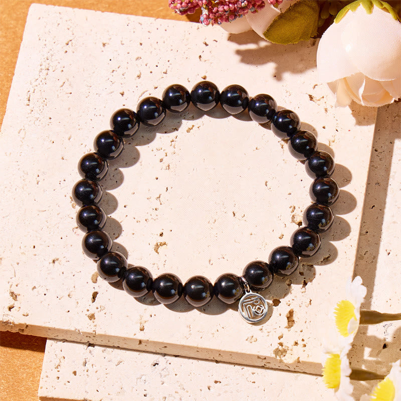 FuAttract Protection Grounding & Prosperity Black Obsidian Fu Pendant Bracelet - image 2