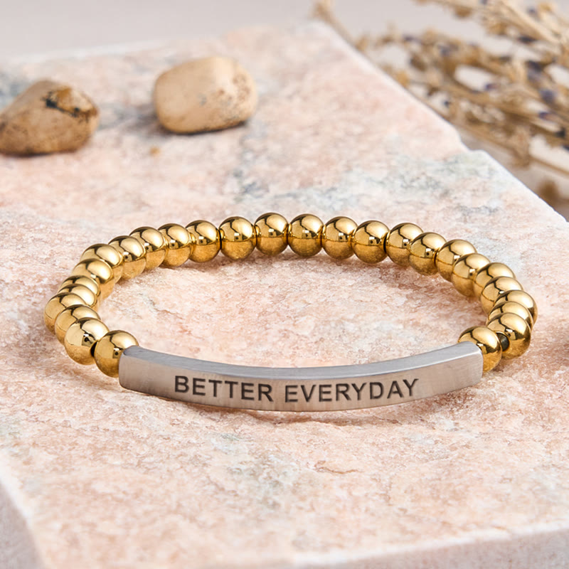 FuAttract Growth & Confidence Stainless Steel Tube Engraved Better Everyday Bracelet - Stainless Steel - Silver - image 3