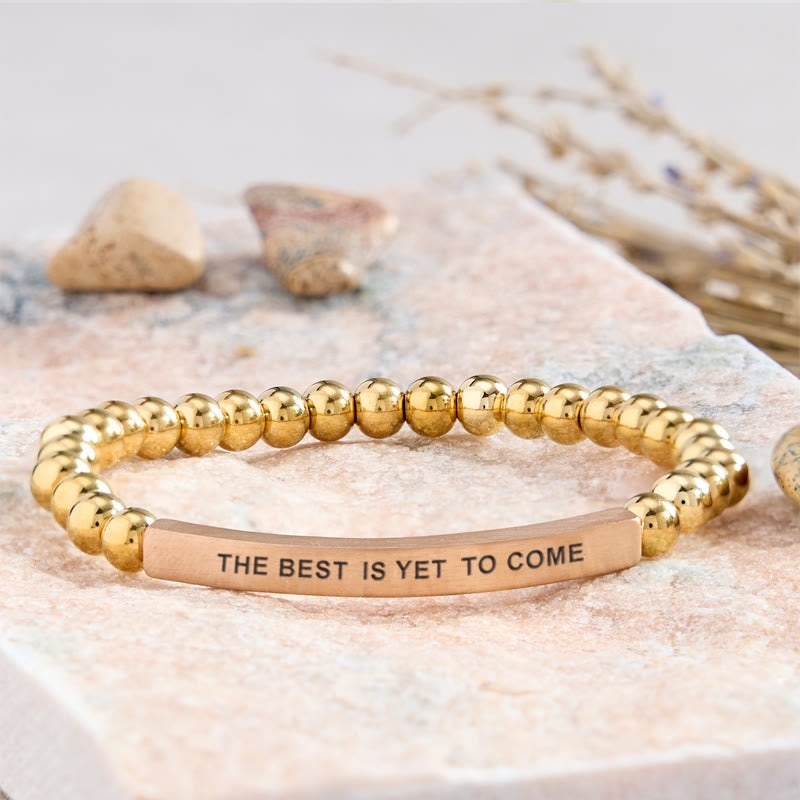 FuAttract The Best Is Yet To Come Sunstone Tube Engraved Hope Bracelet - Stainless Steel - Rose Gold - image 21