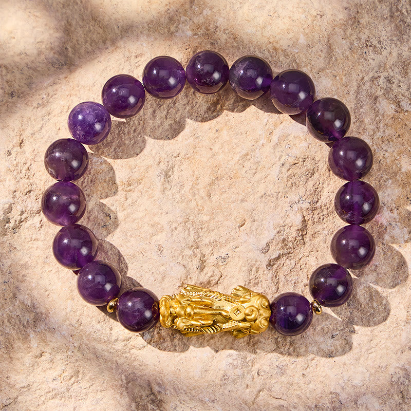 FuAttract Intuition Balance & Prosperity Amethyst Wealth Guardian Bracelet With Pixiu - image 2