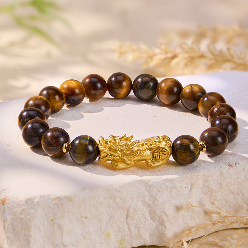 FuAttract Wealth Confidence & Protection Natural Yellow Tiger Eye Bracelet With Pixiu - image 2