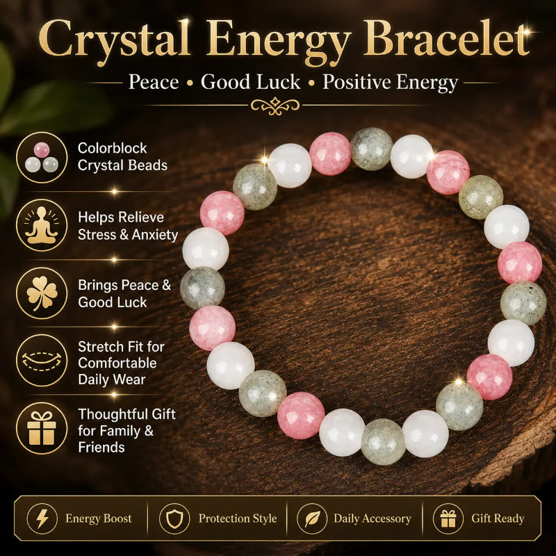 FuAttract Love & Harmony Natural Rose Quartz Colorblock Crystal Beaded Bracelet - image 6