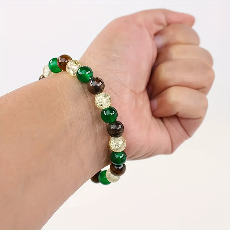 FuAttract Wealth Luck & Confidence Natural Tiger Eye Green Agate Crackle Beaded Bracelet - image 4