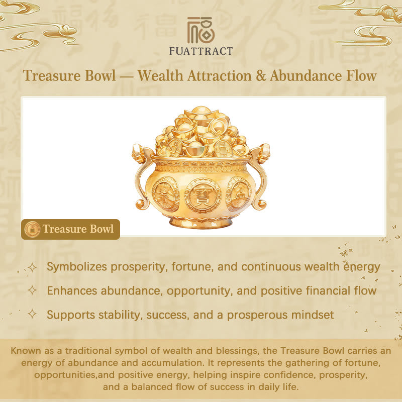 FuAttract Wealth Prosperity & Good Fortune Chinese Zodiac Treasure Bowl Keychain - image 5