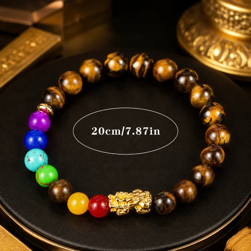 FuAttract Wealth Protection & Abundance Tiger Eye Pixiu Six Crystal Bead Bracelet - image 7