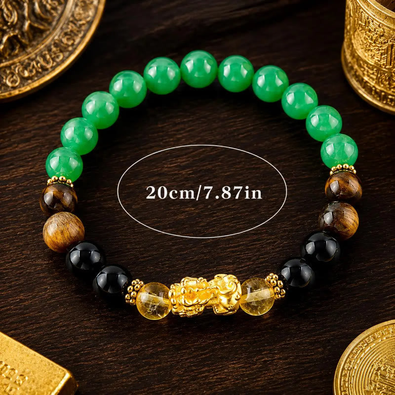 FuAttract Wealth Luck & Good Fortune Citrine Green Aventurine Tiger Eye Pixiu Feng Shui Bracelet - image 7