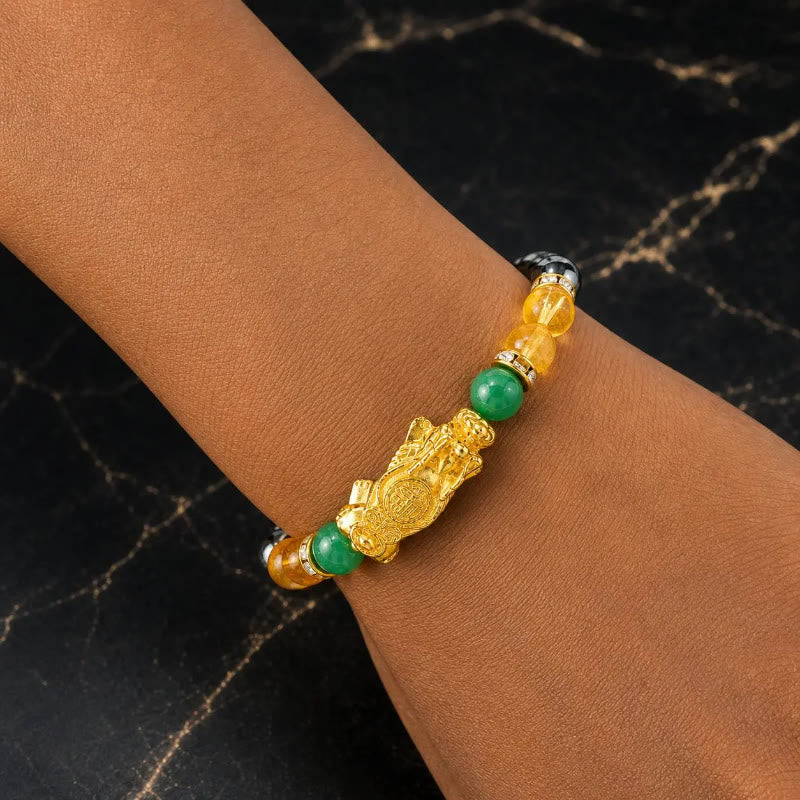 FuAttract Fortune Prosperity & Positive Energy Pixiu Tiger Eye Hematite Bracelet - image 3