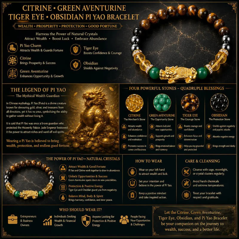 FuAttract Fortune Prosperity & Positive Energy Pixiu Tiger Eye Hematite Bracelet - image 7