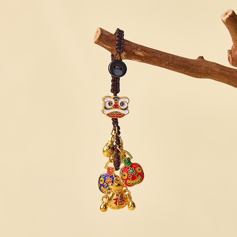 FuAttract Wealth Luck & Prosperity God of Wealth Taotie Beast Woven Rope Keychain - image 2