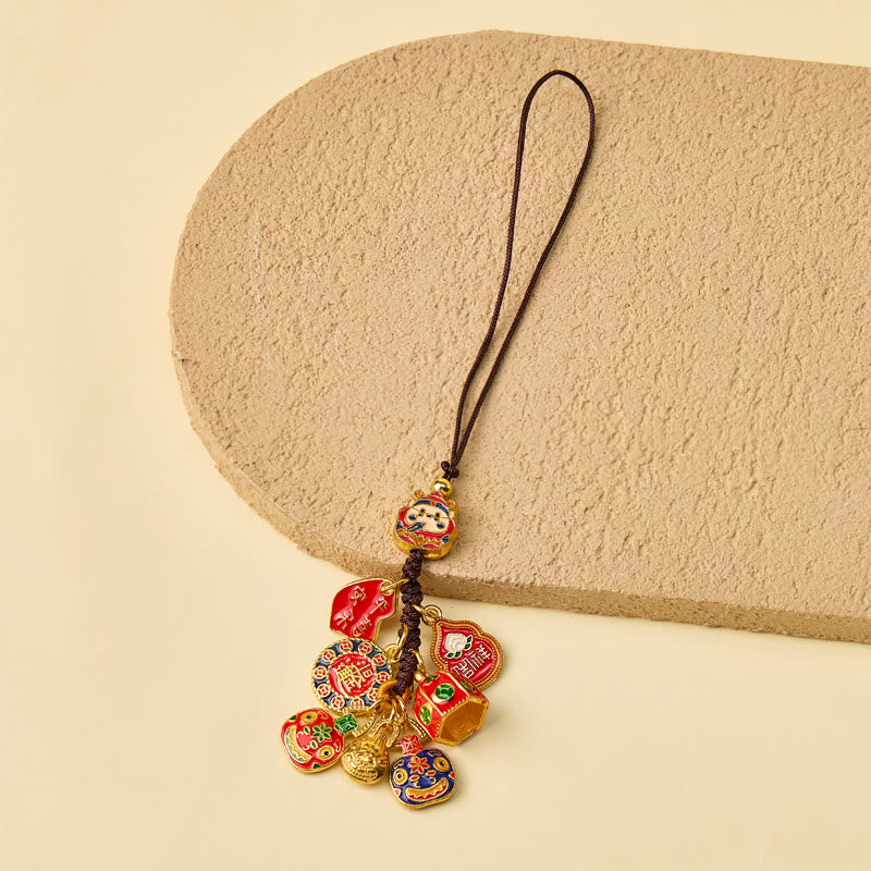 FuAttract Wealth Luck & Prosperity God of Wealth Taotie Beast Woven Rope Keychain - God of Wealth (Phone Charm) - image 10