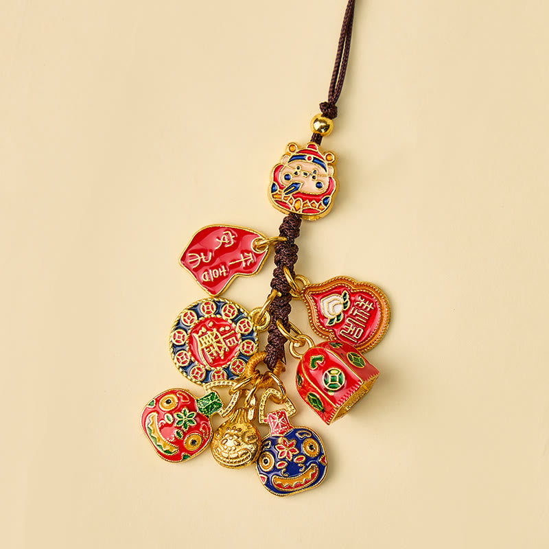 FuAttract Wealth Luck & Prosperity God of Wealth Taotie Beast Woven Rope Keychain - image 11