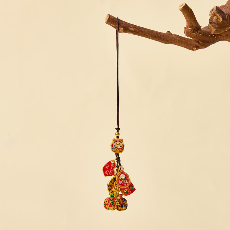 FuAttract Wealth Luck & Prosperity God of Wealth Taotie Beast Woven Rope Keychain - image 12