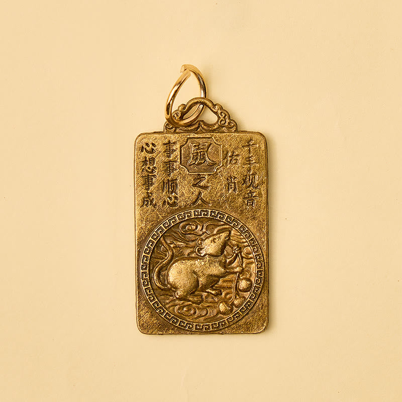 FuAttract Brass Chinese Zodiac Hundred Blessings Jar Guardian Buddha Five Emperor Coins Calabash Keychain - image 9