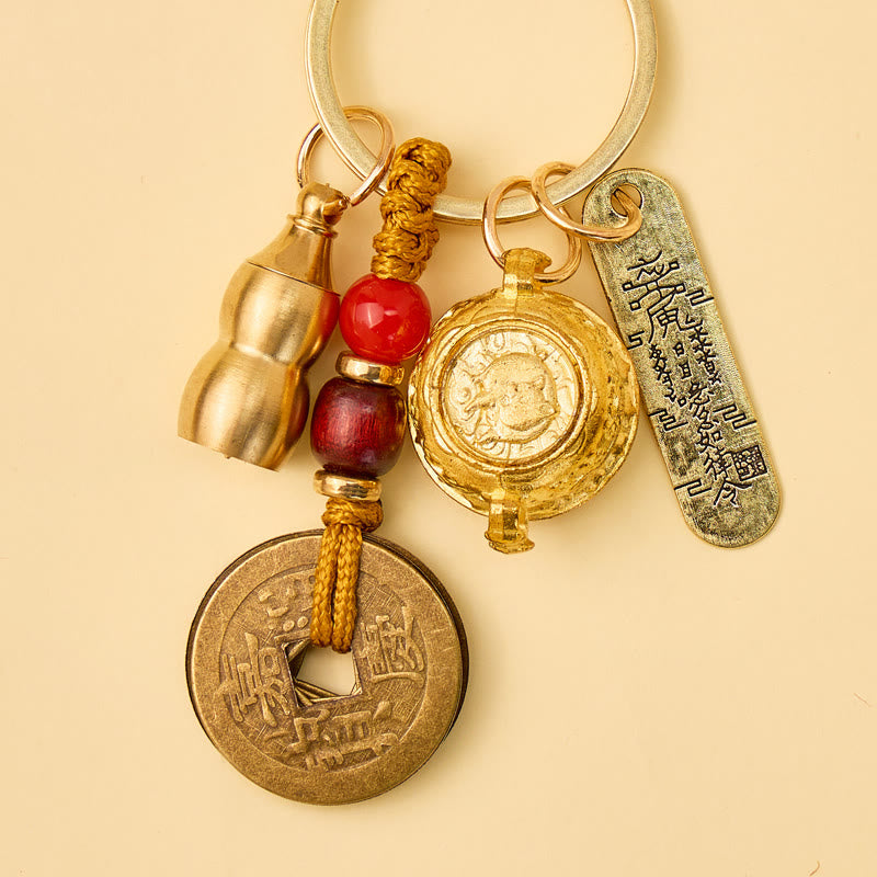 FuAttract Wealth Prosperity & Good Fortune Chinese Zodiac Treasure Bowl Keychain - image 1