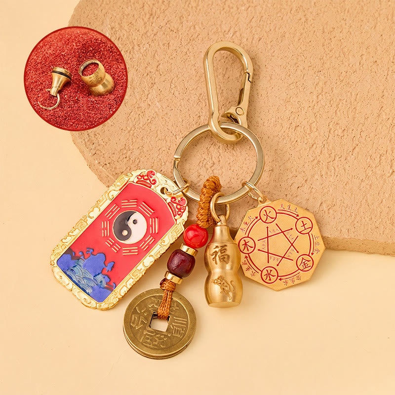 FuAttract Guardian & Good Luck Zinc Alloy Chinese Zodiac Calabash Bagua Mirror Keychain - Monkey - image 15