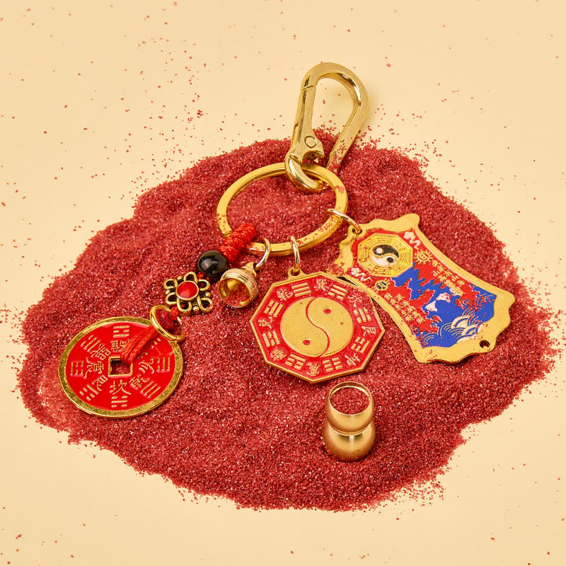 FuAttract Peace Wealth & Safety Zinc Alloy Chinese Zodiac Calabash House Protection Amulet Keychain - image 3