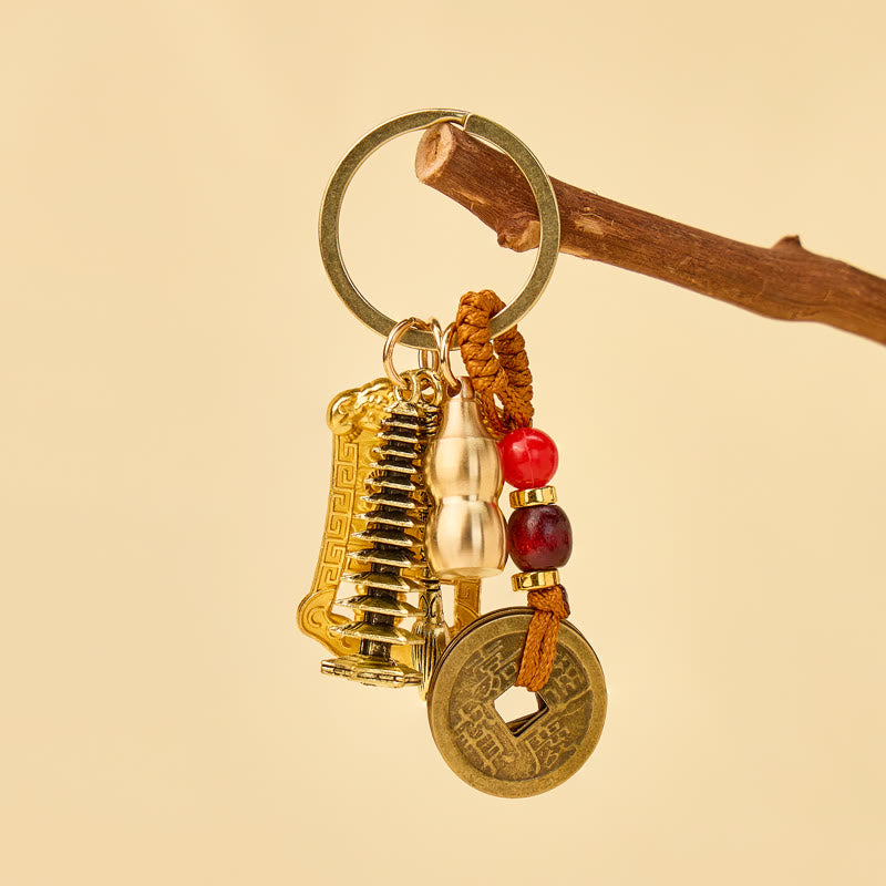 FuAttract Wealth Success & Achievement Brass Chinese Zodiac Abacus Lucky Keychain - image 2
