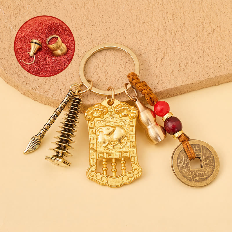FuAttract Wealth Success & Achievement Brass Chinese Zodiac Abacus Lucky Keychain - Rat - image 8