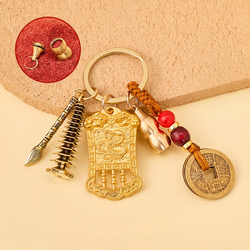 FuAttract Wealth Success & Achievement Brass Chinese Zodiac Abacus Lucky Keychain - Snake - image 16