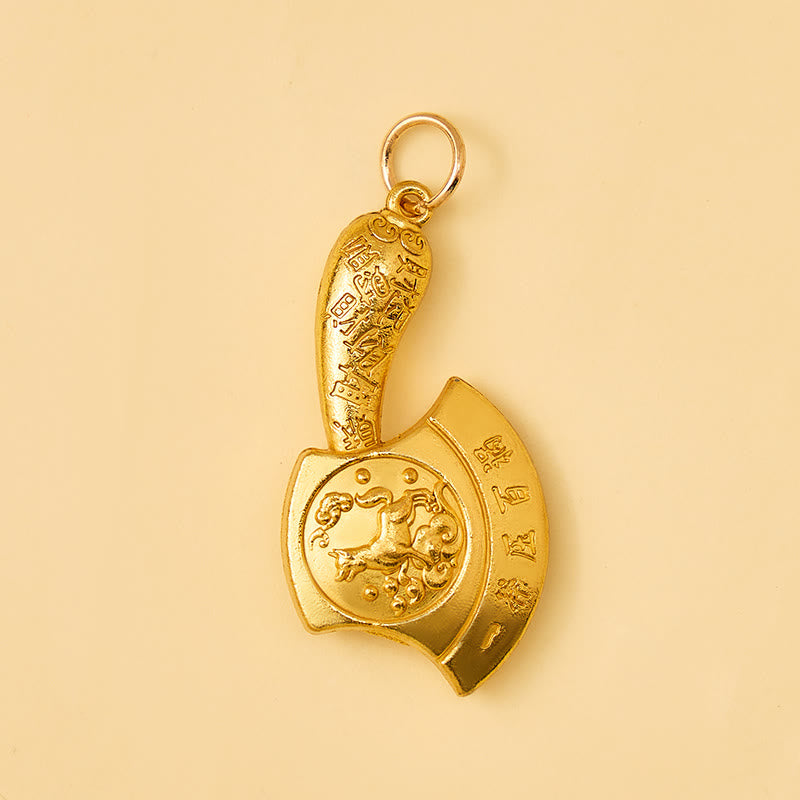 FuAttract Prosperity Luck & Fortune Brass Chinese Zodiac Blessing Axe Keychain With Pixiu - image 29