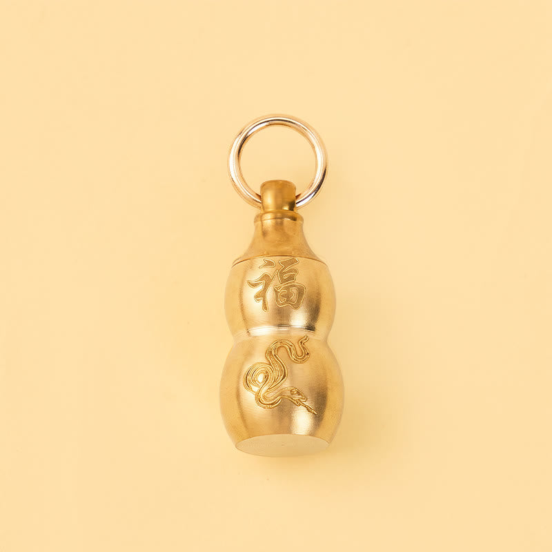 FuAttract Wealth & Good Fortune Brass Chinese Zodiac Calabash Keychain With Seven Grains - image 19
