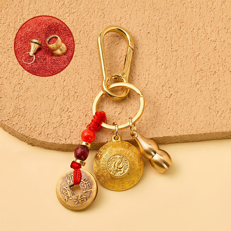 FuAttract Abundance Protection & Lucky Brass Chinese Zodiac Rotating Wealth Bowl Keychain - Snake - image 19
