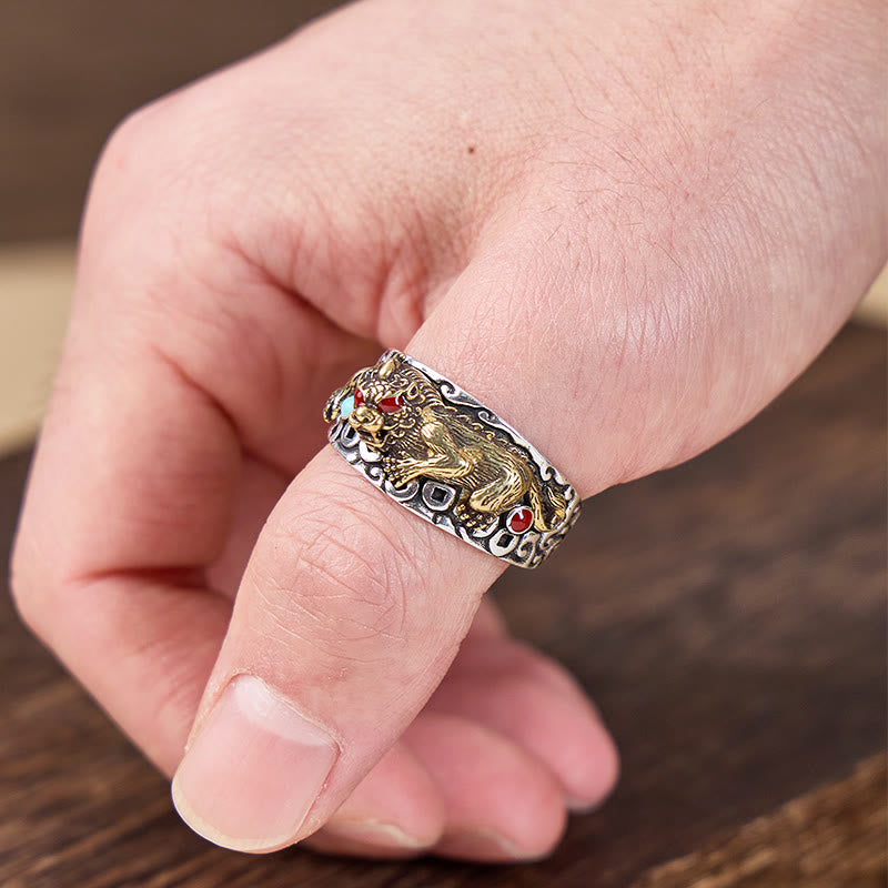 FuAttract Wealth Protection & Power Vintage Pixiu Feng Shui Ring for Men - image 3