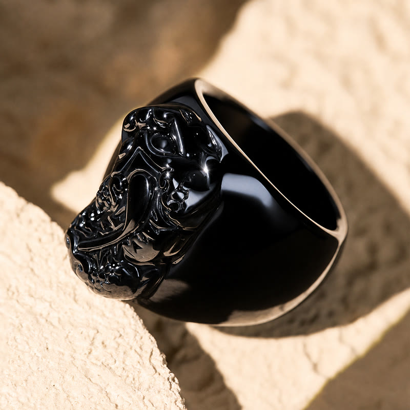 FuAttract Protection Wealth & Confidence Black Obsidian Minimalist Fashion Ring With Pixiu - image 4