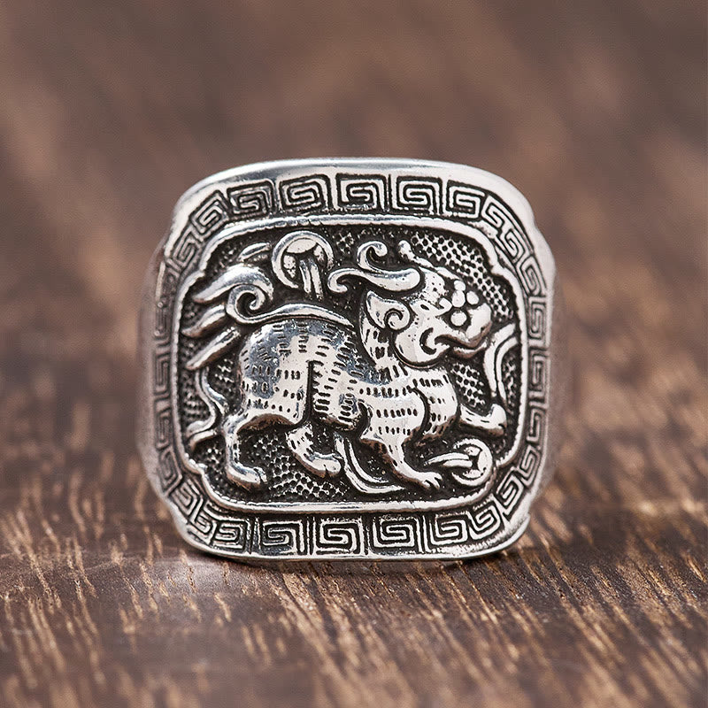 FuAttract Wealth Luck & Prosperity Copper Pixiu Vintage Open Ring - Vintage Pixiu - image 0