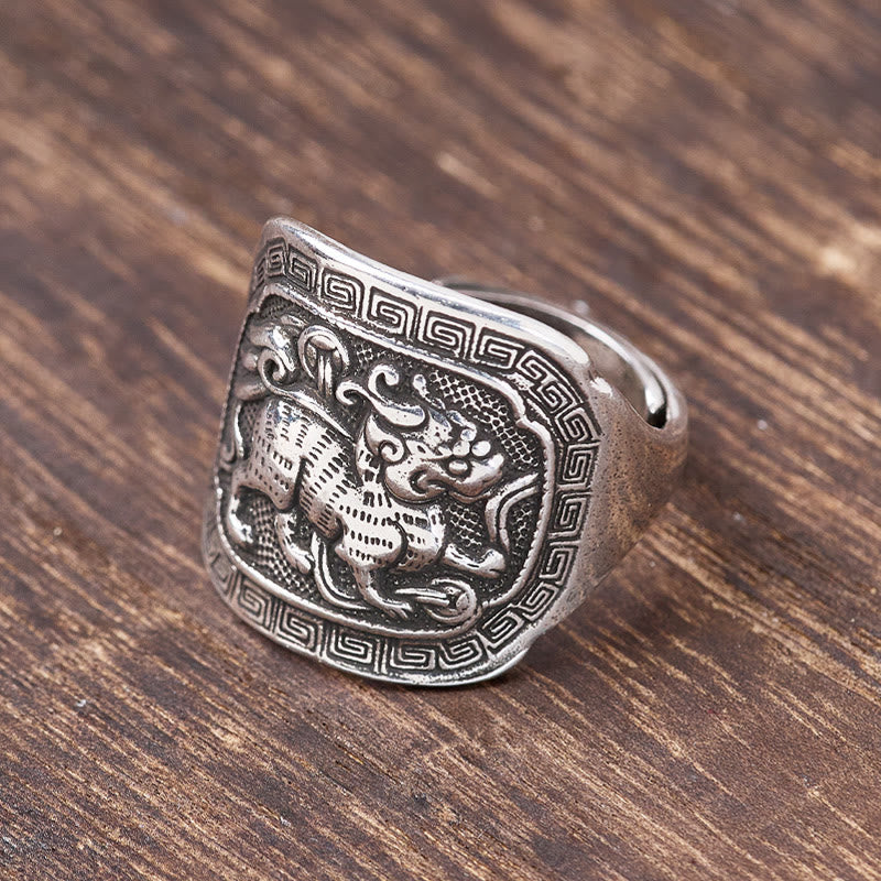 FuAttract Wealth Luck & Prosperity Copper Pixiu Vintage Open Ring - image 2