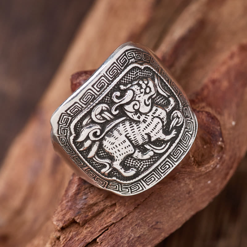 FuAttract Wealth Luck & Prosperity Copper Pixiu Vintage Open Ring - image 4