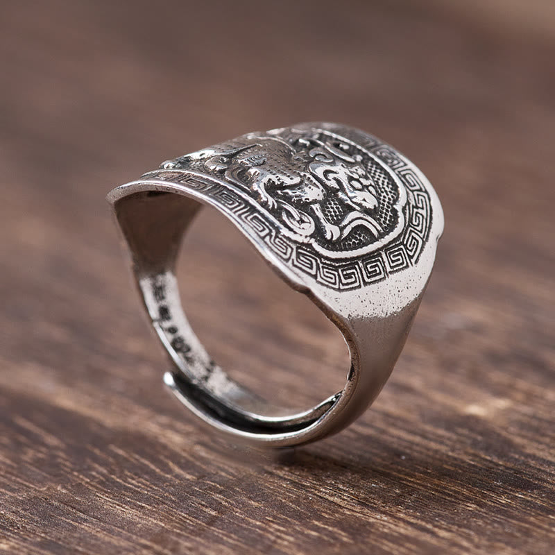 FuAttract Wealth Luck & Prosperity Copper Pixiu Vintage Open Ring - image 5