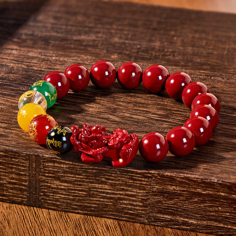 FuAttract Wealth Blessing & Protection Purple Gold Sand Five Wealth Gods Bracelet With Pixiu - image 3