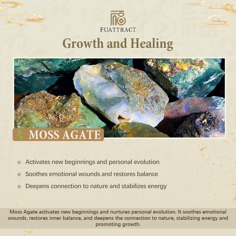 FuAttract Wishbeads Harmony & Positive Growth – Moss Agate & Picture Jasper Intention Bracelet - image 6
