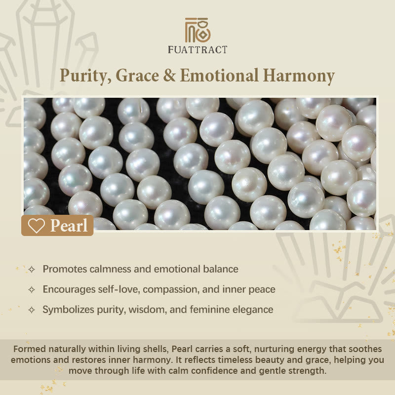 FuAttract Elegance Harmony & Positive Energy Pearl Crystal Mesh Pendant Detachable Necklace - image 8