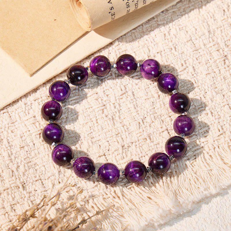 FuAttract Wealth Prosperity & Confidence Purple Tiger's Eye Lucky Fortune Bracelet - image 2
