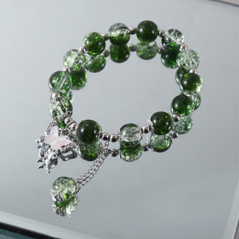 FuAttract Love & Harmony Blue Glaze Beads Butterfly Charm Bracelet - Yellow Green - image 7