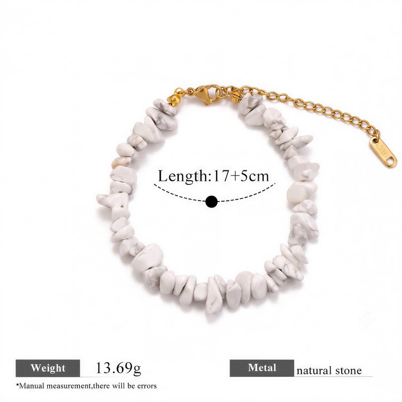 FREE Today: Balance Positive Energy White Turquoise Amazonite Amethyst Green Aventurine Aquamarine Crushed Bead Bracelet - White Turquoise - image 8